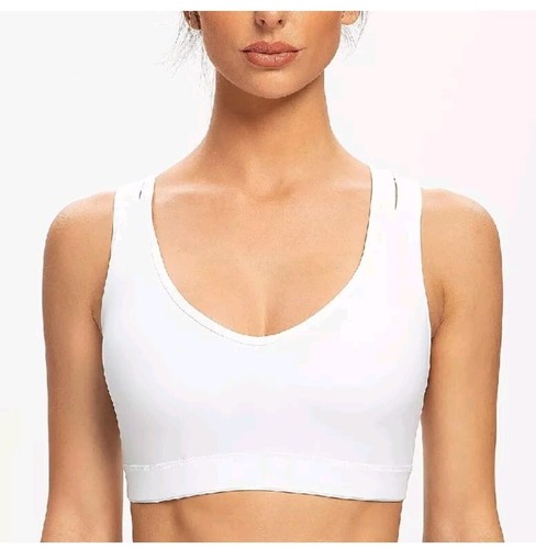 Women's High Impact Plus Size Large Bust Sports Bra White Size XL | (REF 3/256)