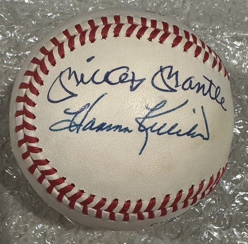 Mickey Mantle Ted Williams Mays Killebrew Robinson Signed Baseball OMLB Beckett - Picture 2 of 9
