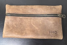 Rustic Leather Utility Charger Case for MacBook iPad, Handmade Bourbon Brown