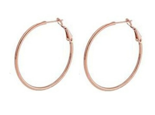 Rosegold High Fashion große Creolen 2 mm Röhre Ohrringe - Bild 6 von 18