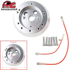 Polished Steering Wheel Short Hub Adapter 5 & 6 Hole For GM Flaming River Ididit