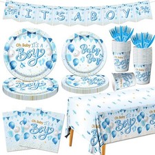 Blue Baby Shower Decorations for Boy, It's a Boy Baby Shower Party Supplies w...
