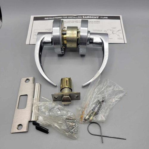 Sargent 7 Line Door Lever Handle Bored Lock KD28 LP 7G05 26D Mercury Stock - Picture 3 of 9