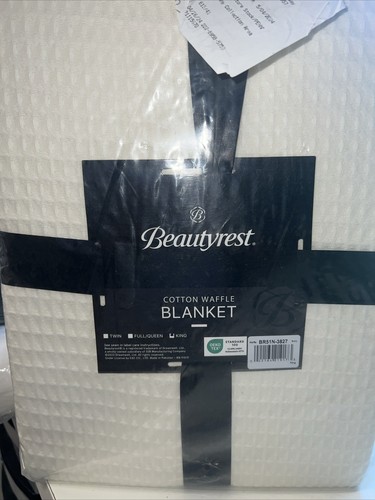 BEAUTYREST Waffle Weave Cotton Blanket, Twin, Full/Queen or King - Picture 4 of 7