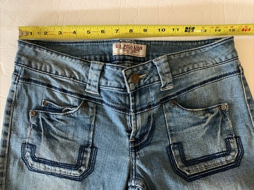 U.S.Polo Assn. Womens Jeans Size 7 8 Bootcut  Blue Stretch Low Rise Denim - Picture 3 of 11