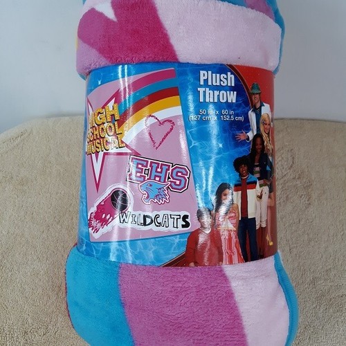 Coperta musicale scuola superiore HSM morbida peluche lancio NUOVO 50" x 60" Zac Efron Troy - Foto 3 di 4