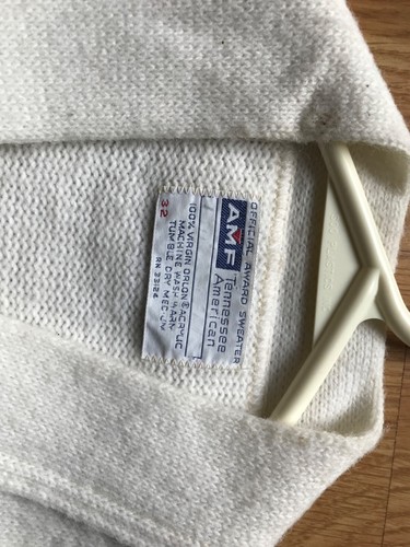 AMF Vintage Letterman Cardigan Maglione Giacca Anni 60 ? Lettera C bianca rossa - Foto 9 di 19