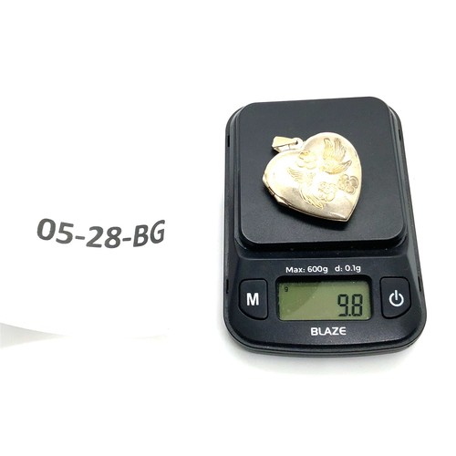 Vtg Sterling Silver Signed 925 Thailand Carved Love Birds Heart Locket Pendant - Picture 9 of 9