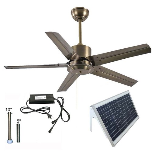 Outdoor 52"solar ceiling fan brushless DC motor Ultra-mute with 40W solar panel - Picture 20 of 31