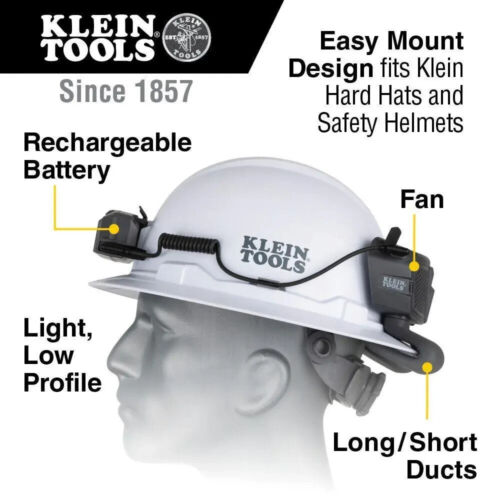 Klein Tools 60155 Ventilador de refrigeración para casco duro y casco de seguridad - Imagen 3 de 7