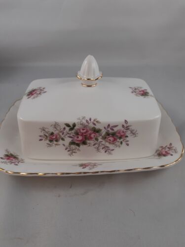 Royal Albert Lavendel Rosenbutterschale 1. Qualität Knochenchina britisch - Bild 5 von 13