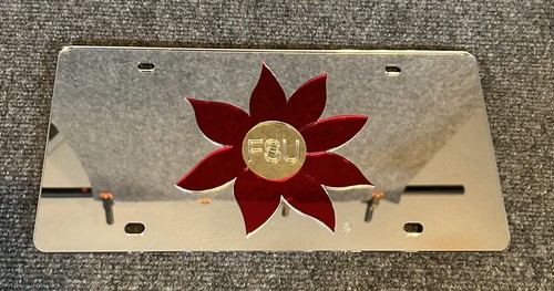 FSU FLORIDA STATE Seminoles girasole a specchio targa/etichetta auto - Foto 4 di 5