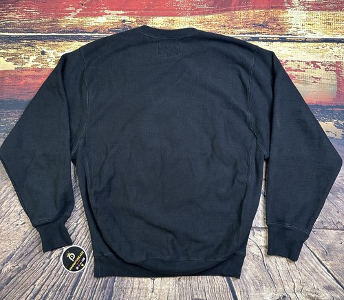 Sudadera De Colección Años 90 DETROIT Tejido Inverso Desteñida Negra Para Hombres Talla L Rojo Alas Pistones - Imagen 3 de 10