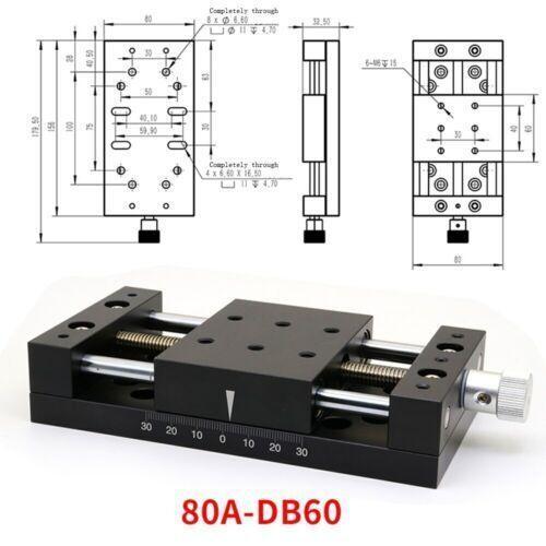 80x60mm X-Axis Manual Sliding Table Screw Displacement Platform 80A-DB60 - Picture 2 of 6