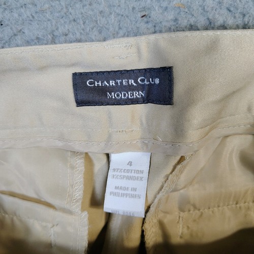 Charter Club moderne Anzughose Damen 4 sandfarben Stretch gerades Bein Hose neu mit Etikett - Bild 12 von 14