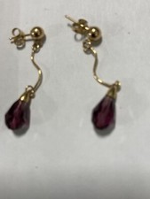 14 kt gold amethyst earring