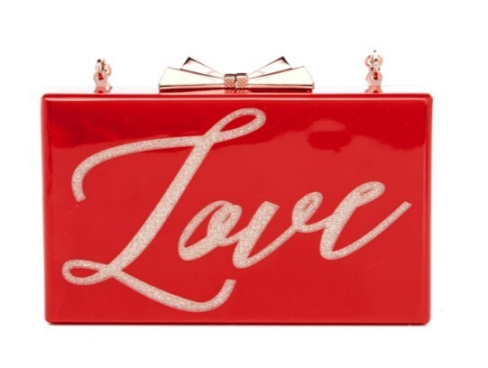 Ted Baker Women s Glitter Resin LOVE Clutch Bag