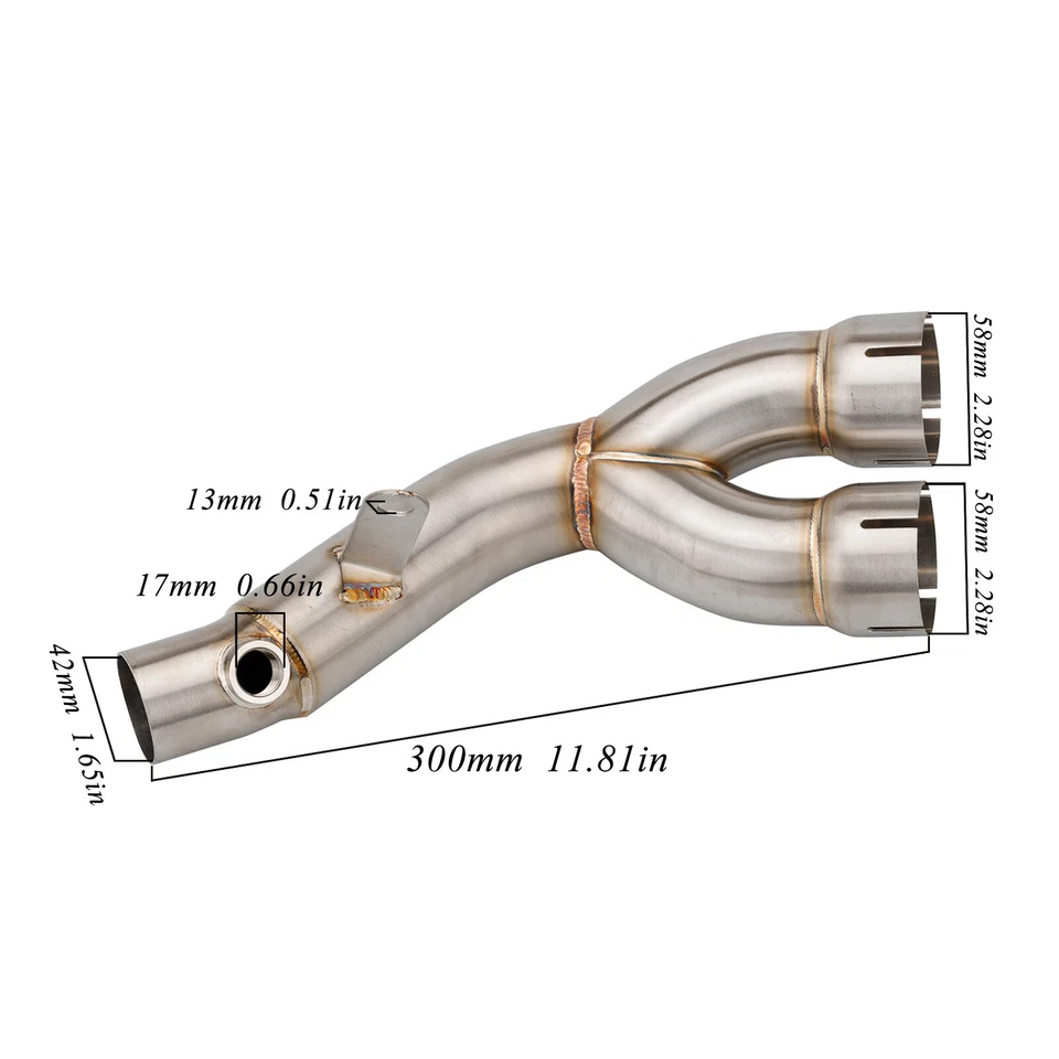 Slip For Yamaha YZF R6 2006-2023 Stock Muffler Modified Exhaust Mid Link Pipe - Image 2 of 4