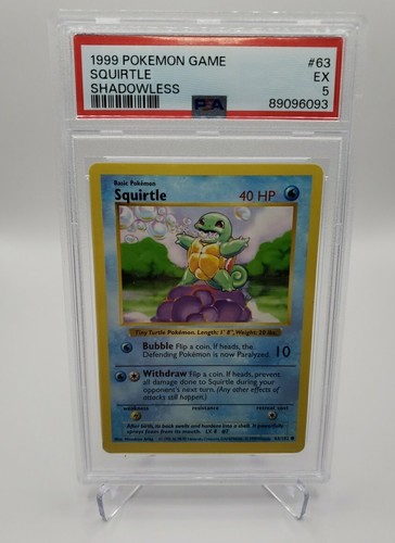 Squirtle 1999 Pokemon Game #63 PSA 5 VG-EX Shadowless Rare