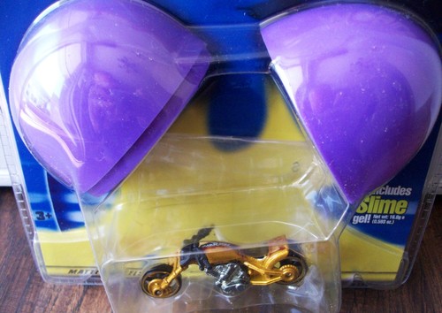 Hot Wheels BLAST LANE Easter Egg Slime Gold Chopper Yoke Mobile Bike Motorcycle - Picture 1 of 5