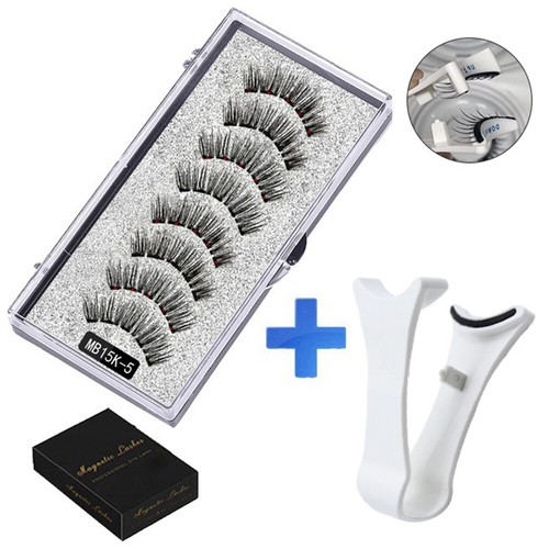 Rizador de pestañas extensión clip magnético conjunto 5 pestañas magnéticas reutilizables 3D ∂ - Imagen 26 de 28