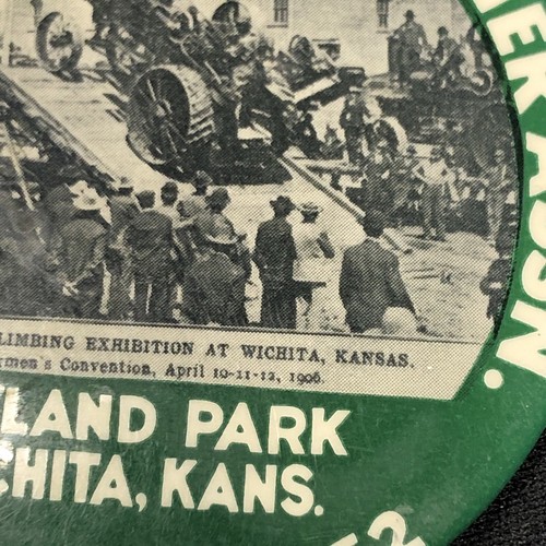 Antique Engine & Thresher Assoc. Convention 1953 Wichita, Kansas Pin Back Button - Picture 4 of 9