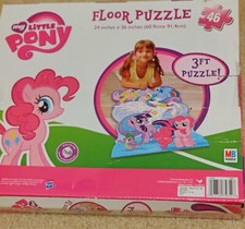 Hasbro My Little Pony Floor Puzzle 46 Large Pieces 24  x 36  3 Ft. PreOwned