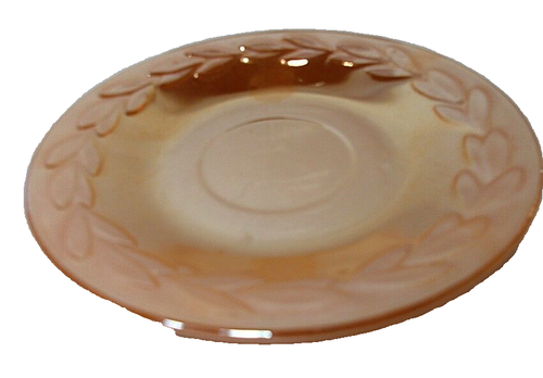 VTG Anchor Hocking Fire King Peach Laurel Leaves Lusterware Cup Saucer USA - Picture 7 of 7