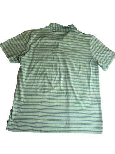 Peter Millar Mint Striped Polo Golf Shirt Men Size M Made In Peru - Picture 10 of 19