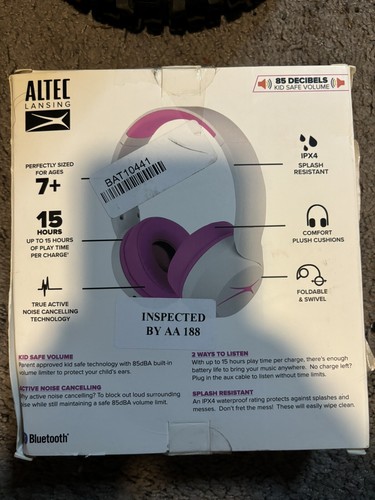 Altec Lansing Kid Safe Active Noise Cancelling Bluetooth Wireless Kopfhörer - - Bild 2 von 2