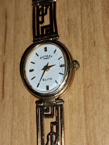 STUNNING 9CT ROTARY ELITE LADIES WRIST WATCH & 9CT CELTIC STRAP BOXED / WORKING - Picture 4 of 9