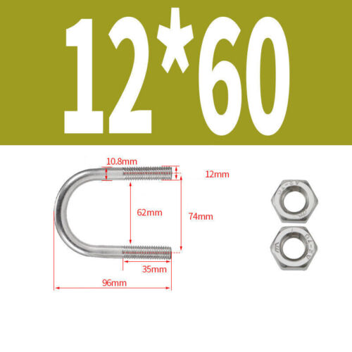 M6 M8 M10 M12 U-Bolts A2 Stainless Steel U Shaped Screw & Nuts Pipe Clamp Tool - Picture 45 of 53