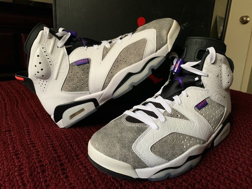 Nike Air Jordan 6 Retro LTR Flint Size 10 Used White, Gray, Purply Icy Sole - Picture 1 of 8