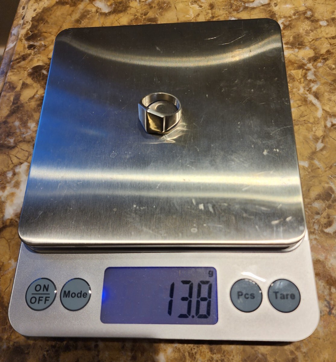 Vtg Solid Sterling Silver Beveled Angled Ring Han… - image 14