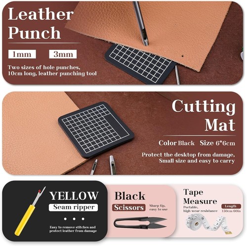 Kit Agujas De Coser Curvadas Para TapicerÃa De Cuero Con Hilos Encerado De Piel - Foto 8 di 24