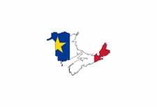 Autocollant sticker vinyl voiture moto adhesif carte drapeau acadie acadien