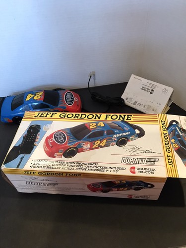 New JEFF GORDON FONE 24 DUPONT Phone Telephone NASCAR Race Fan Man Cave Vintage - Afbeelding 2 van 19