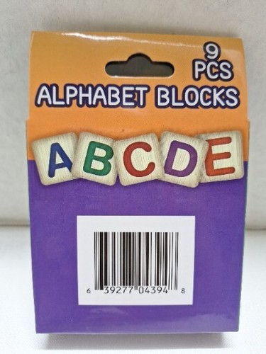 Nine Piece Alphabet Blocks, New In The Box - Picture 2 of 4