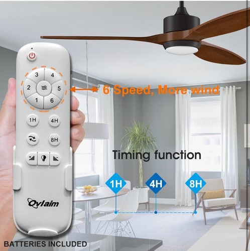 Ovlaim 52 Inch 132cm Wood Ceiling Fan LED Lights Remote Control - Picture 5 of 11