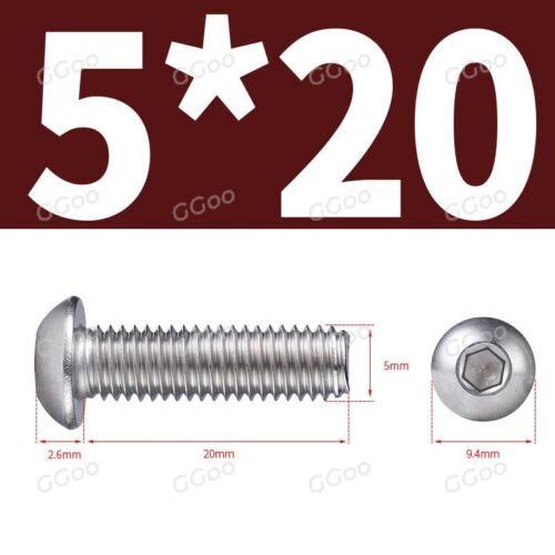 M2 - M10 Stainless Steel Button Head Socket Cap Screws A4, Metric ISO 7380 - Picture 55 of 111