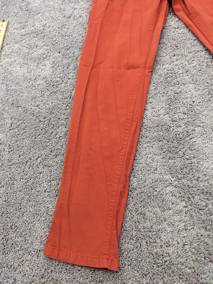 GAP Chino 裤男式 33x32 修身红色直筒休闲办公室橙色 — 第 3/4 张图片