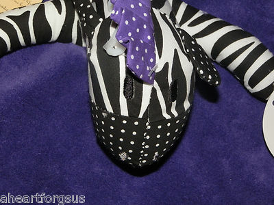 TREND LAB SECURITY BLANKET PURPLE ZEBRA GRAPE EXPECTATIONS NEW STRIPE POLKA DOT