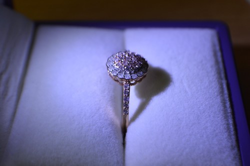 0.50ct  Natural Pink & White Diamond Halo Ring 10K Rose Gold Size 8 ~ Nice - Picture 3 of 20