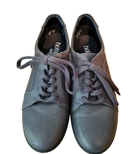 Hotter Ortholite Cushioned Grey Leather Nightingale Flat Lace Up Shoes Size 6.5D - Picture 13 of 16
