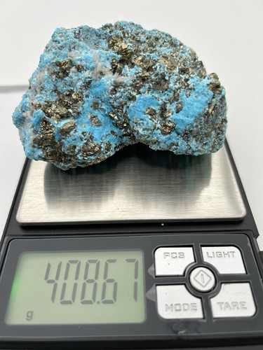 Natural Turquoise Rough with Pyrite, Not Stabilized. 406.6 Grams, 2043.7 Ct - Picture 8 of 8