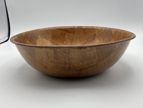 Westwood Vintage Wooden Serving Bowl 10" Tsubaki Woven Boho Eclectic Taiwan - Picture 3 of 8