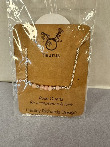 Taurus Rose Quartz Bead Necklace Acceptance Love Silver Plate 18 Inches - Picture 9 of 9