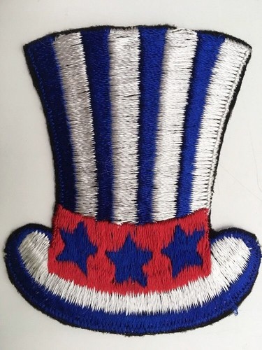 Vintage Uncle Sam Zylinder Aufnäher Sterne und Streifen patriotisch 70er Jahre - Bild 5 von 5