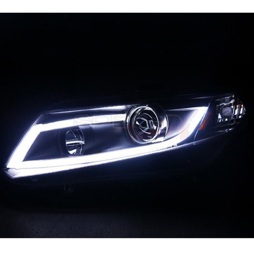 FOR Honda Civic FA FG 12-15 Sedan 12-13 Coupe LED DRL Projector Black Headlights - Picture 2 of 3