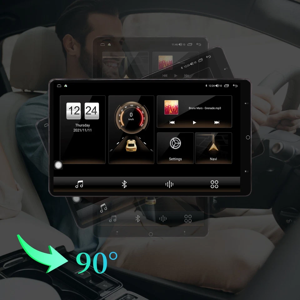 6+128G Rotatable 13.3" Universal Touch Screen Car Stereo Radio GPS Double 2 DIN - Image 3 of 4